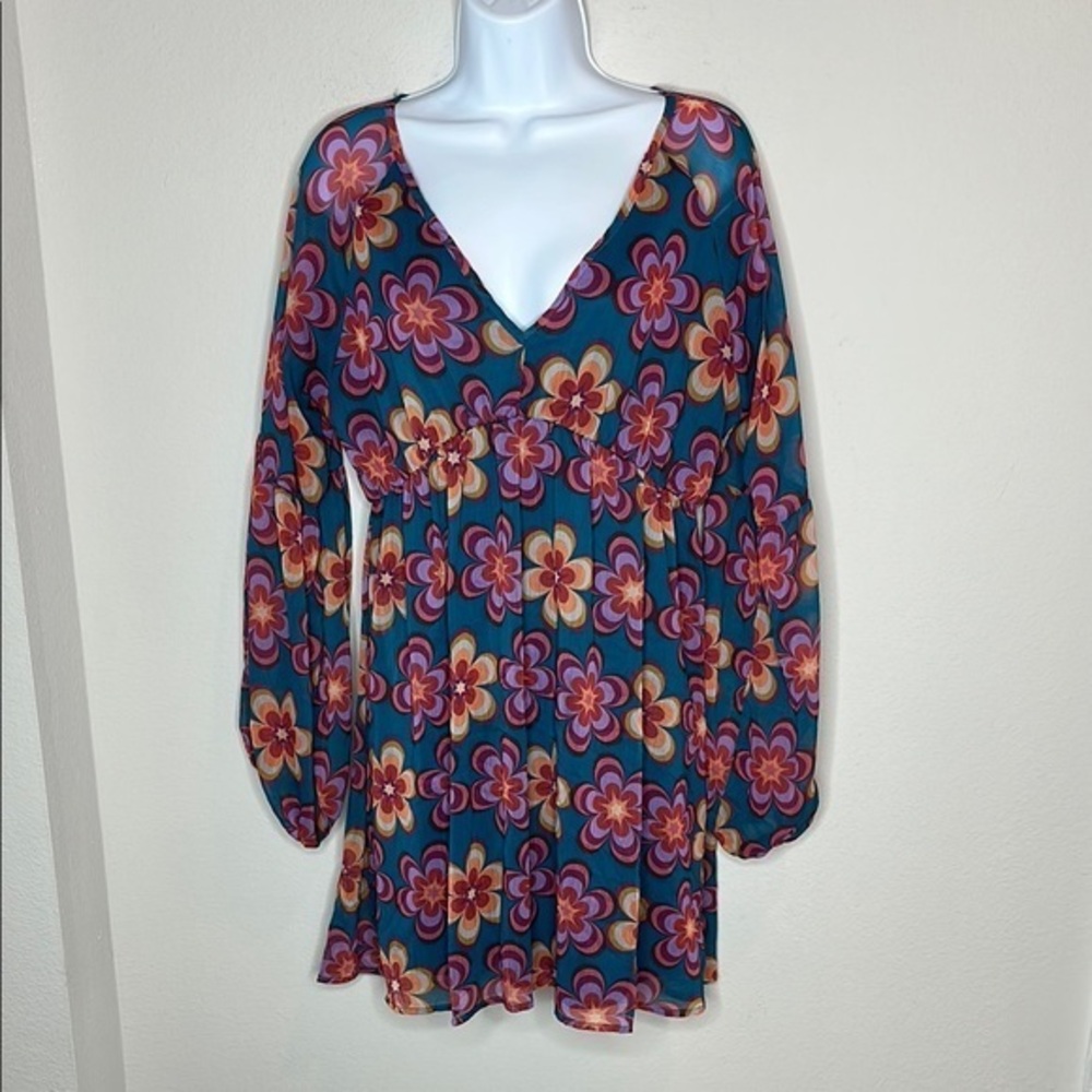 Peach Love California Teal Dress